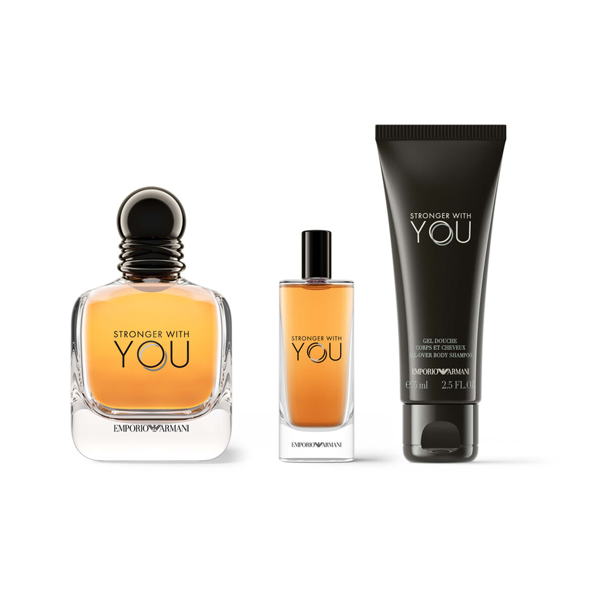 Emporio Armani Stronger With You Eau de Toilette Conj. 100ml + Travel Spray 15ml + Shower Gel 75ml